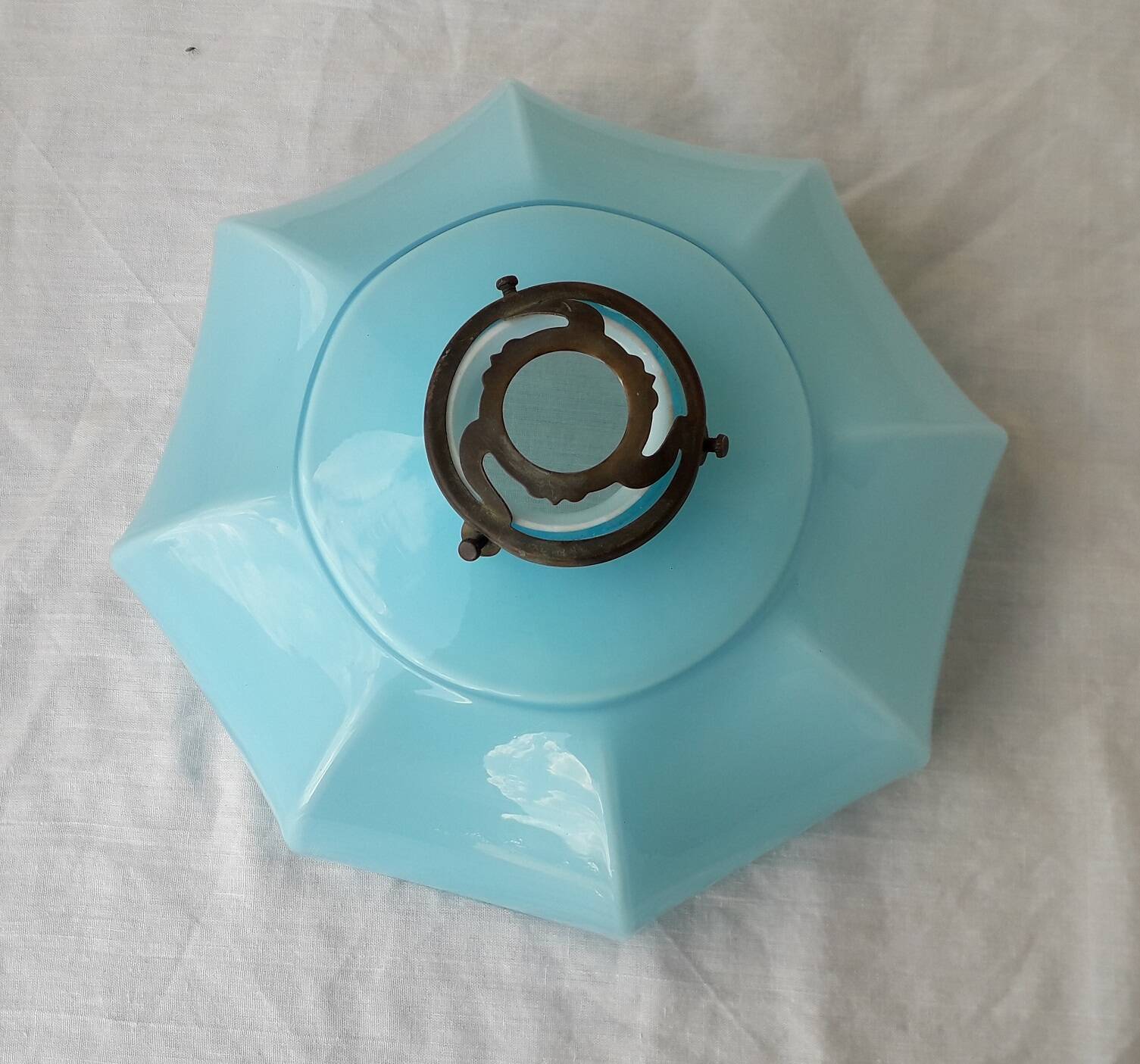 Abat-jour bleu Art Déco