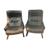 2 fauteuils en cuir