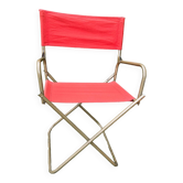 Fauteuil de camping pliant orange vintage