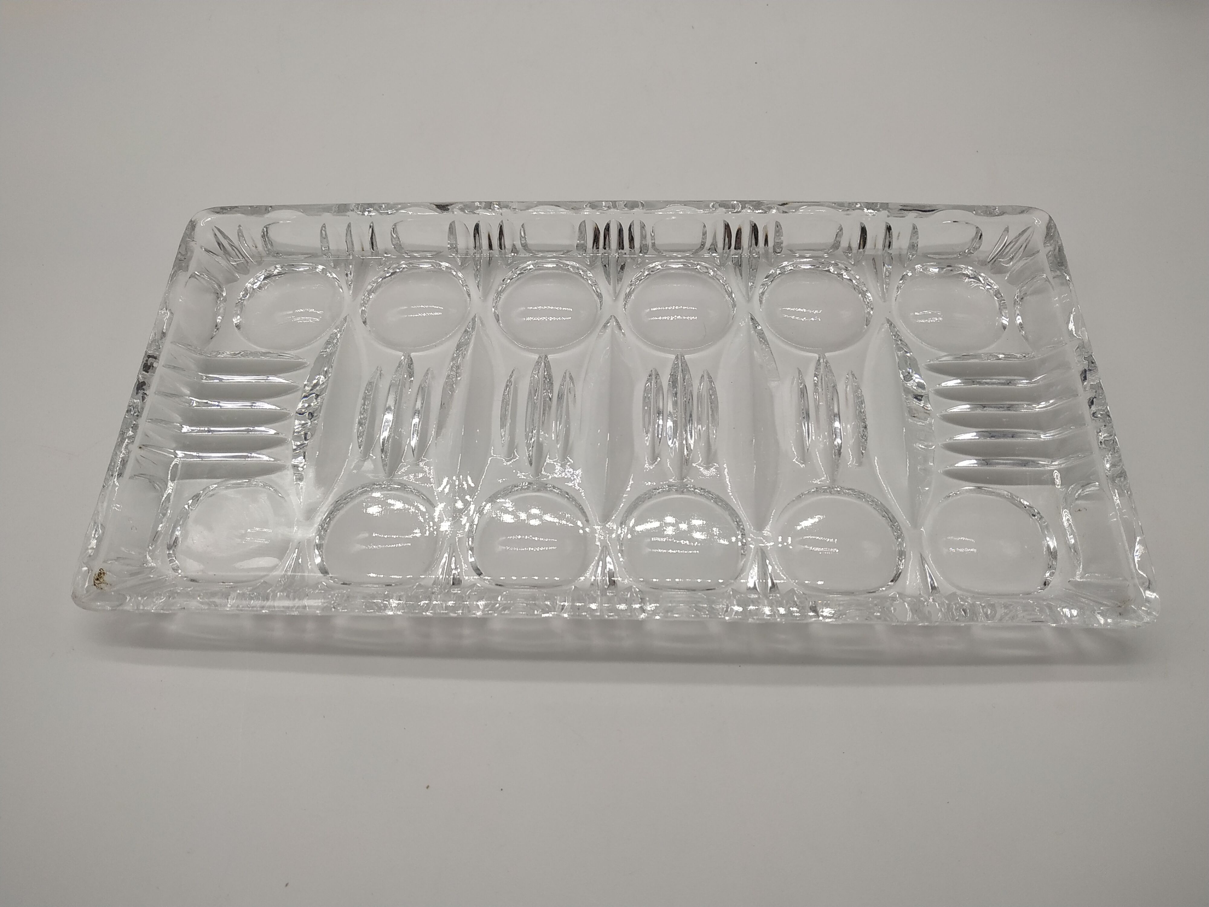 Serving dish in crystal design vintage 60s/70s
