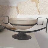 Art deco glass/metal cup