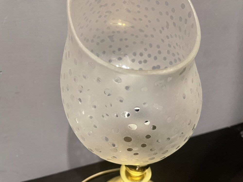 Murano Glass and Brass Table Lamps, 1980s, Set of 2