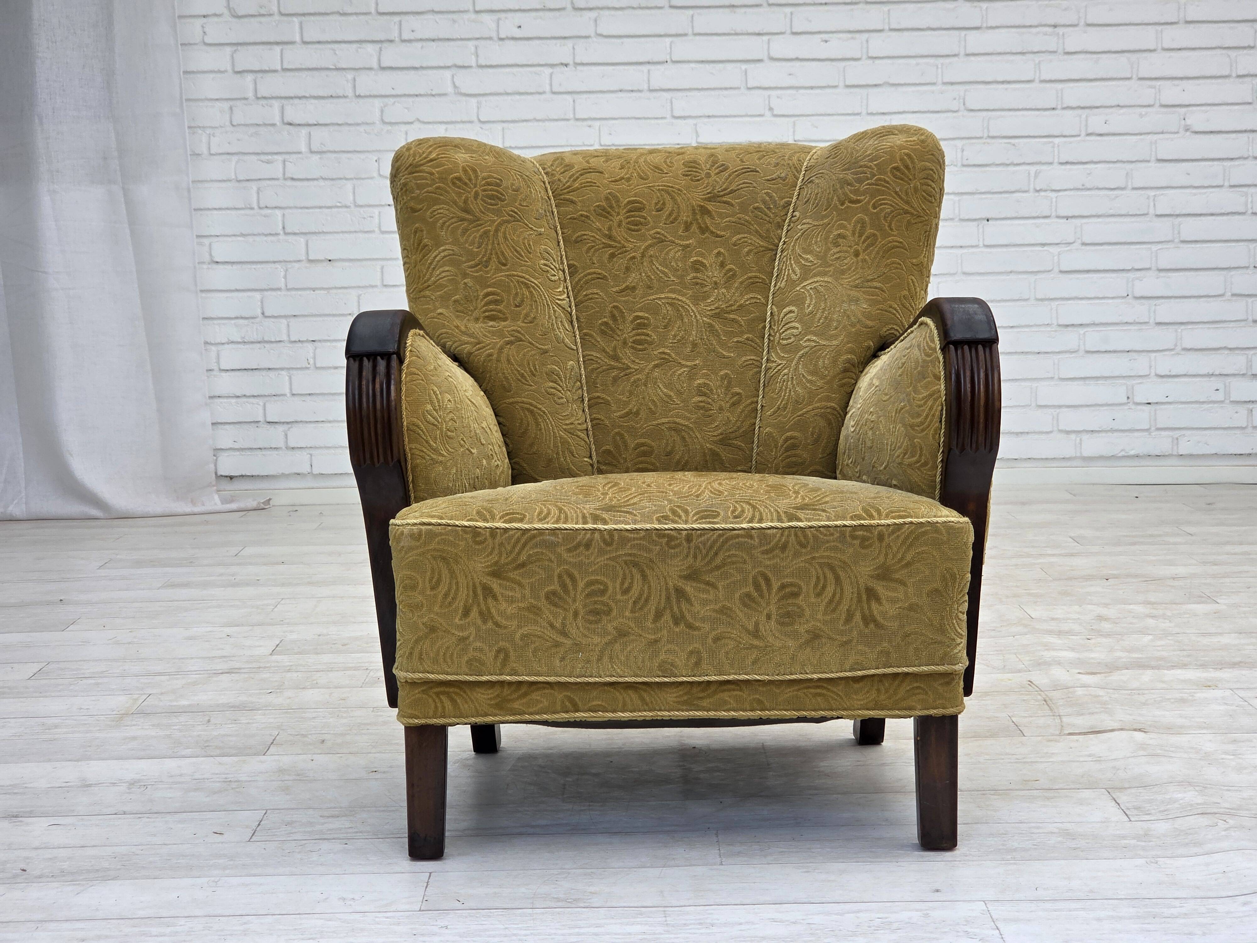 1960s, Danish design, armchair, original condition, furniture fabric.