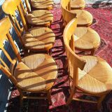 suite of 8 mulched chairs in cherry