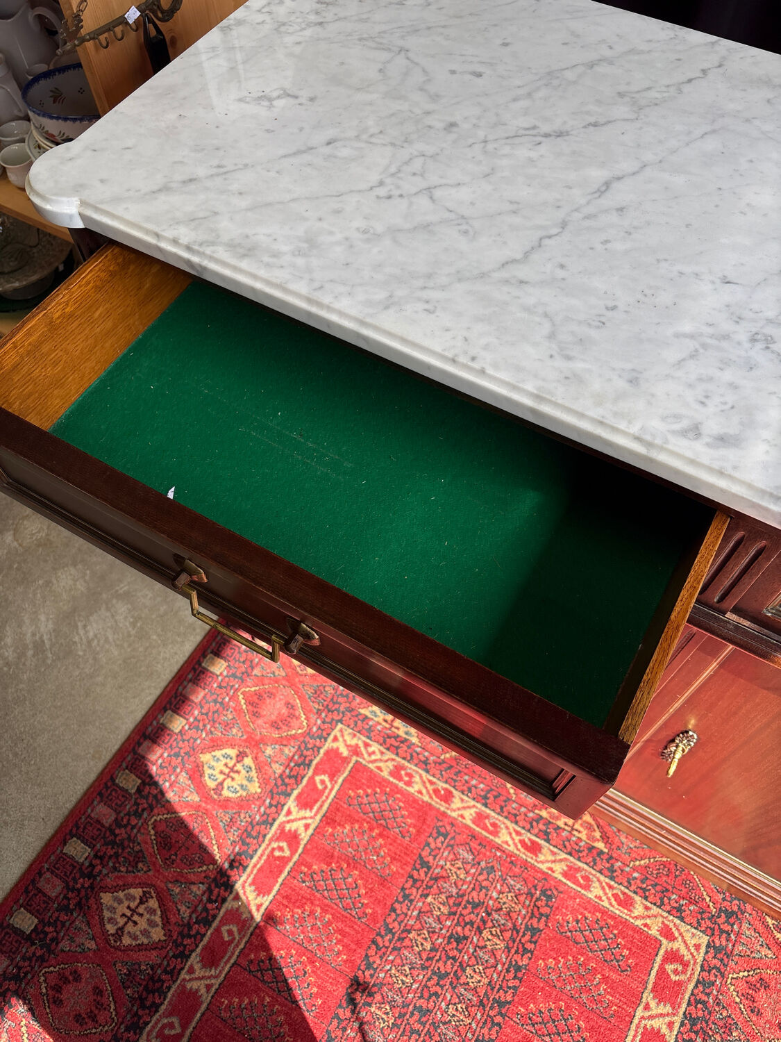 Buffet style Louis XVI reinterpreted – marble and solid wood