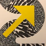 Lithographie originale signée Kumi Sugai S flèche jaune 1990