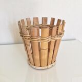 Rattan and vintage bamboo pot cover