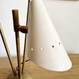 Italian three-headed brass lamp, 50s design