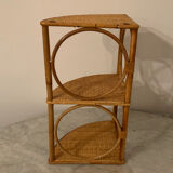 Rattan corner shelf