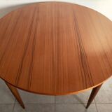Scandinavian round teak dining table from the 60s extendable
