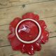 Red/burgundy ceramic leaf pocket emptier with gold trim Verceram