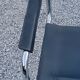 Fauteuil style MG5 tubes chromés assise et dossier cuir noir