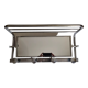 Portemanteau mural en métal chromé, miroir orientable, 4 patères et un porte chapeau, années 50