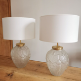 Pair of polished glass art deco lamp