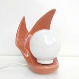 Ceramic lamp and opaline wave shape 70s