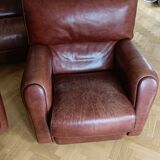 Sofa 2 armchairs vintage leather