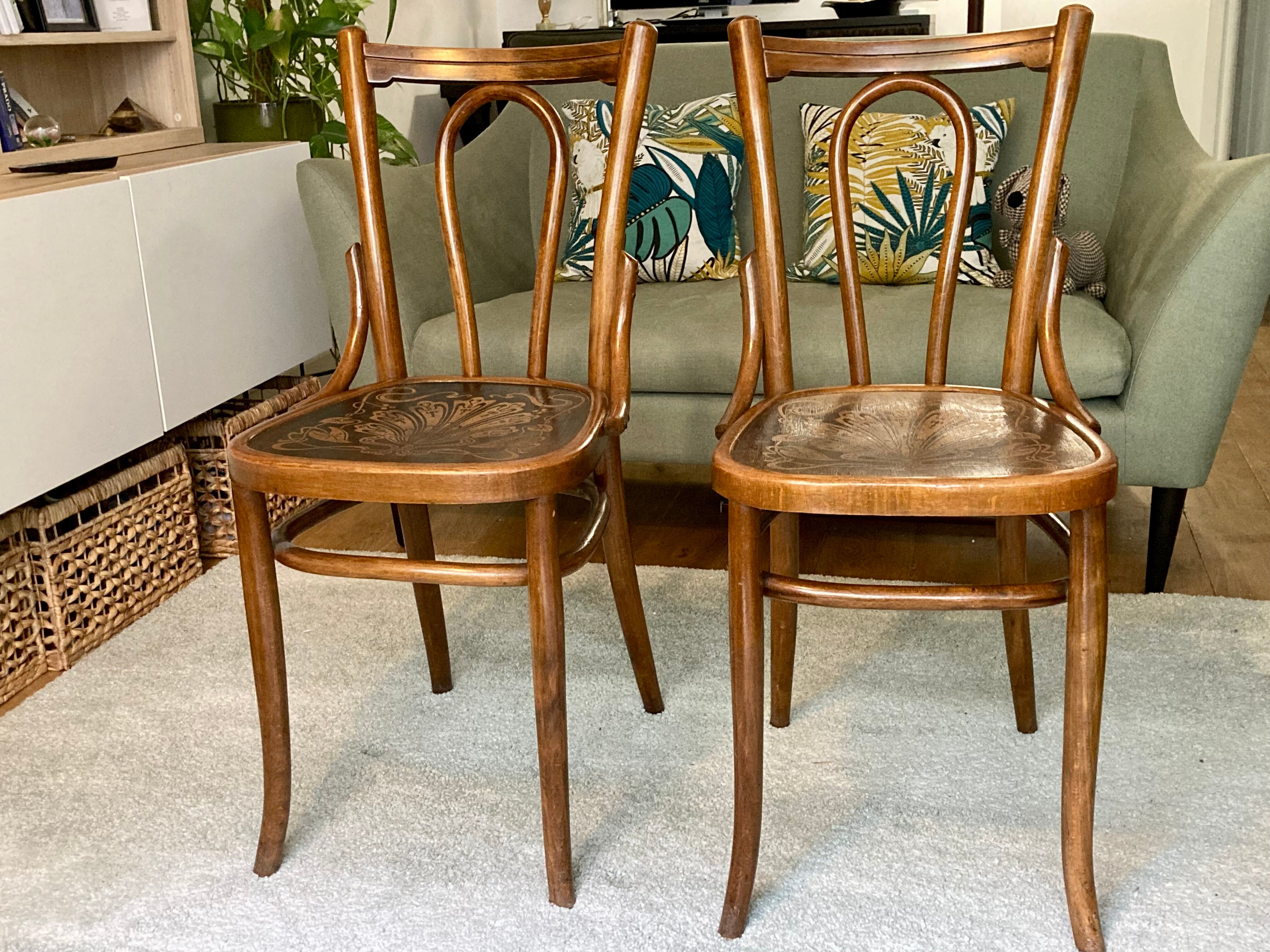 Pair of Bauman bistro chairs - Art Nouveau