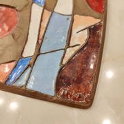 Isaac Lane Muse, brass and enamel plaque.