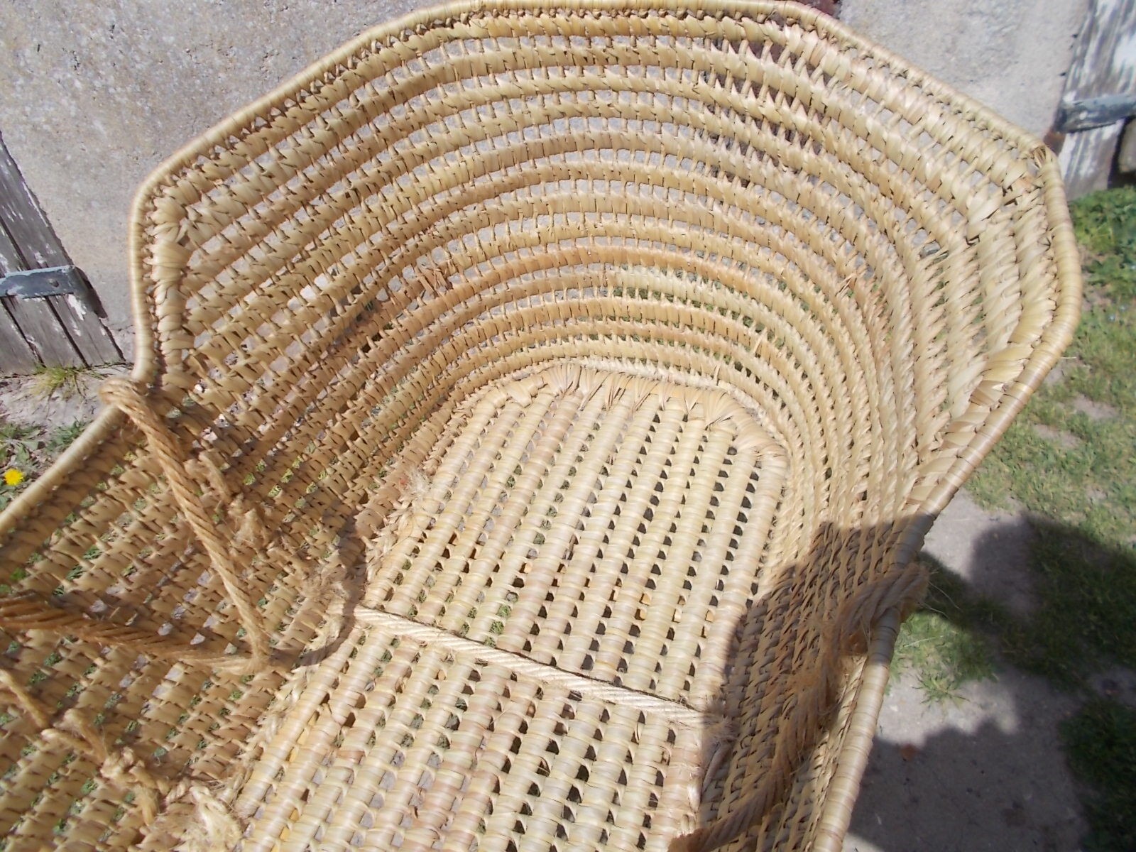 Vintage rattan cradle