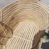 Vintage rattan cradle