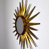 Miroir soleil, gilded metal with gold leaf, Italy, 1960