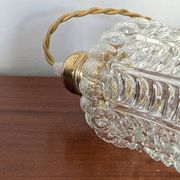 Suspension en verre moulé transparent – motif corolle