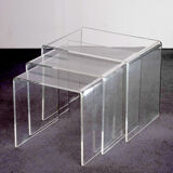 Lucite Set Nesting Tables, 1970s, France