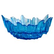 Vintage decorative plate in light blue glass, Italy, 1960s