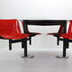 Osvaldo Borsani contemporary table and 4 build in chairs for Tecno, 1970s