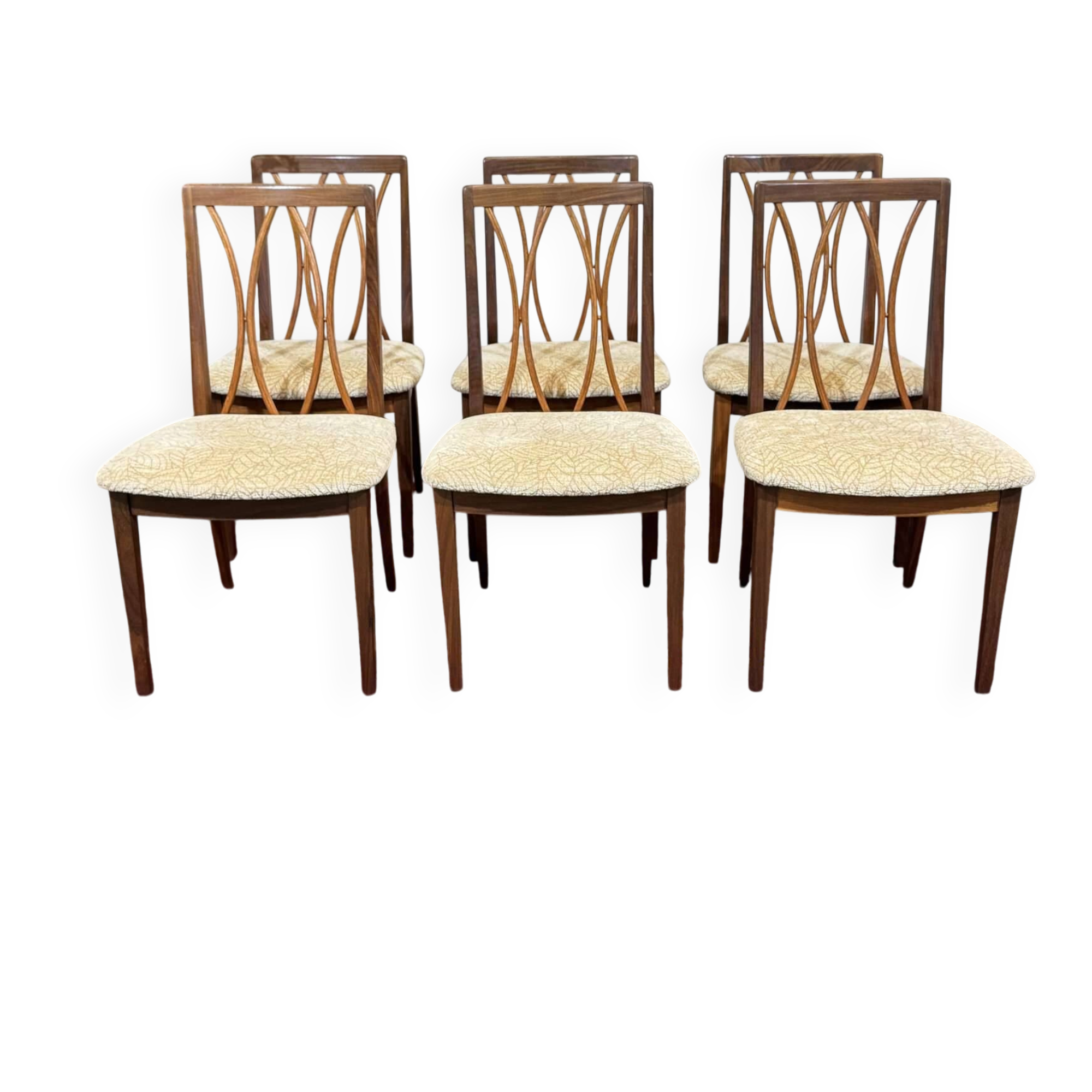 Set of 6 teak chairs from the English brand G-Plan from the 1970s.