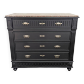 19th-19th Century Chest of Drawers with Shabby Patina