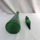 Italian carafe in green glass with its cap