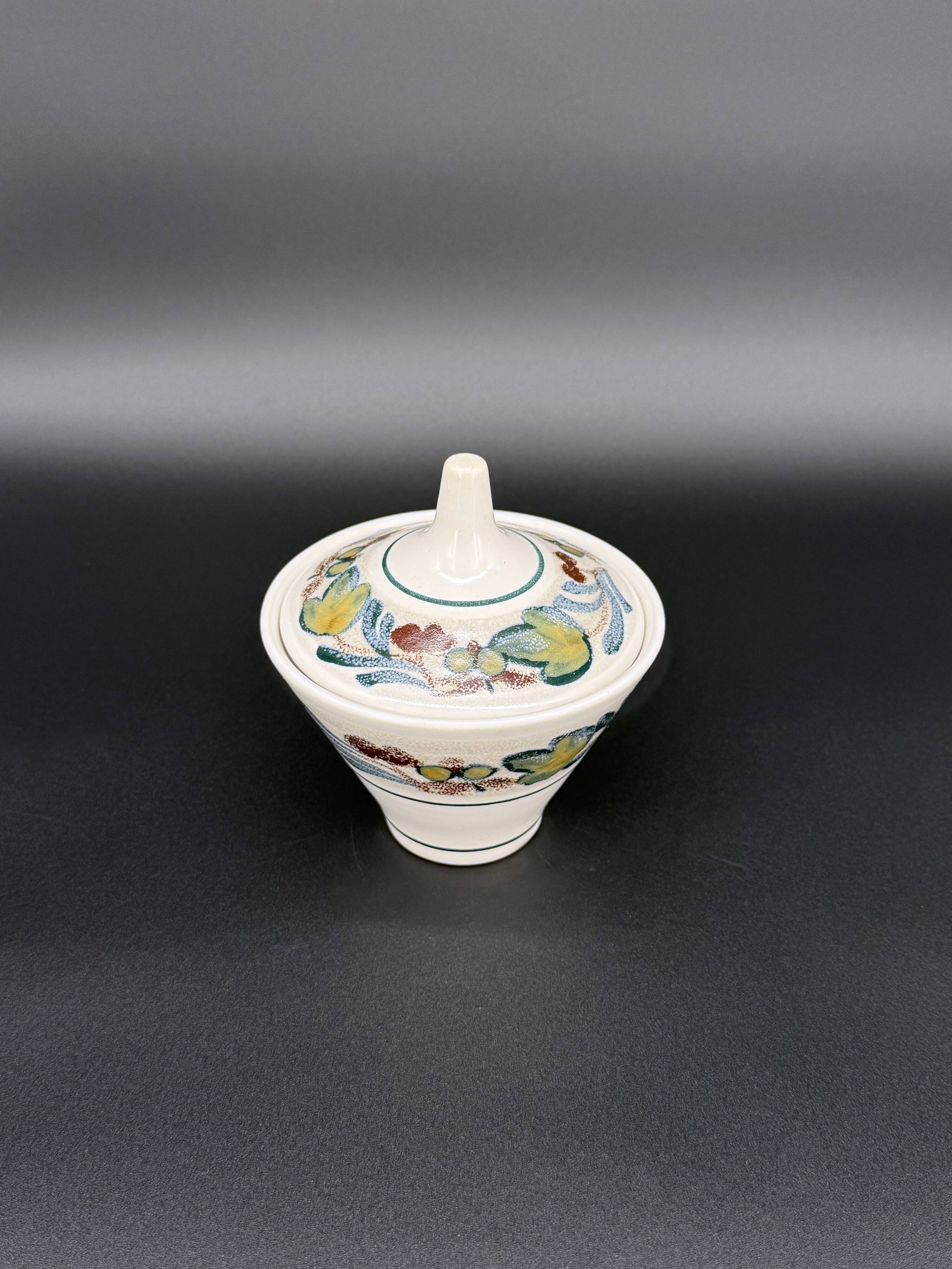 Hand-painted Breton earthenware tea set – France 1970s