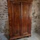 Antique French pine bonnetière – rustic country wardrobe – circa 1900–1920