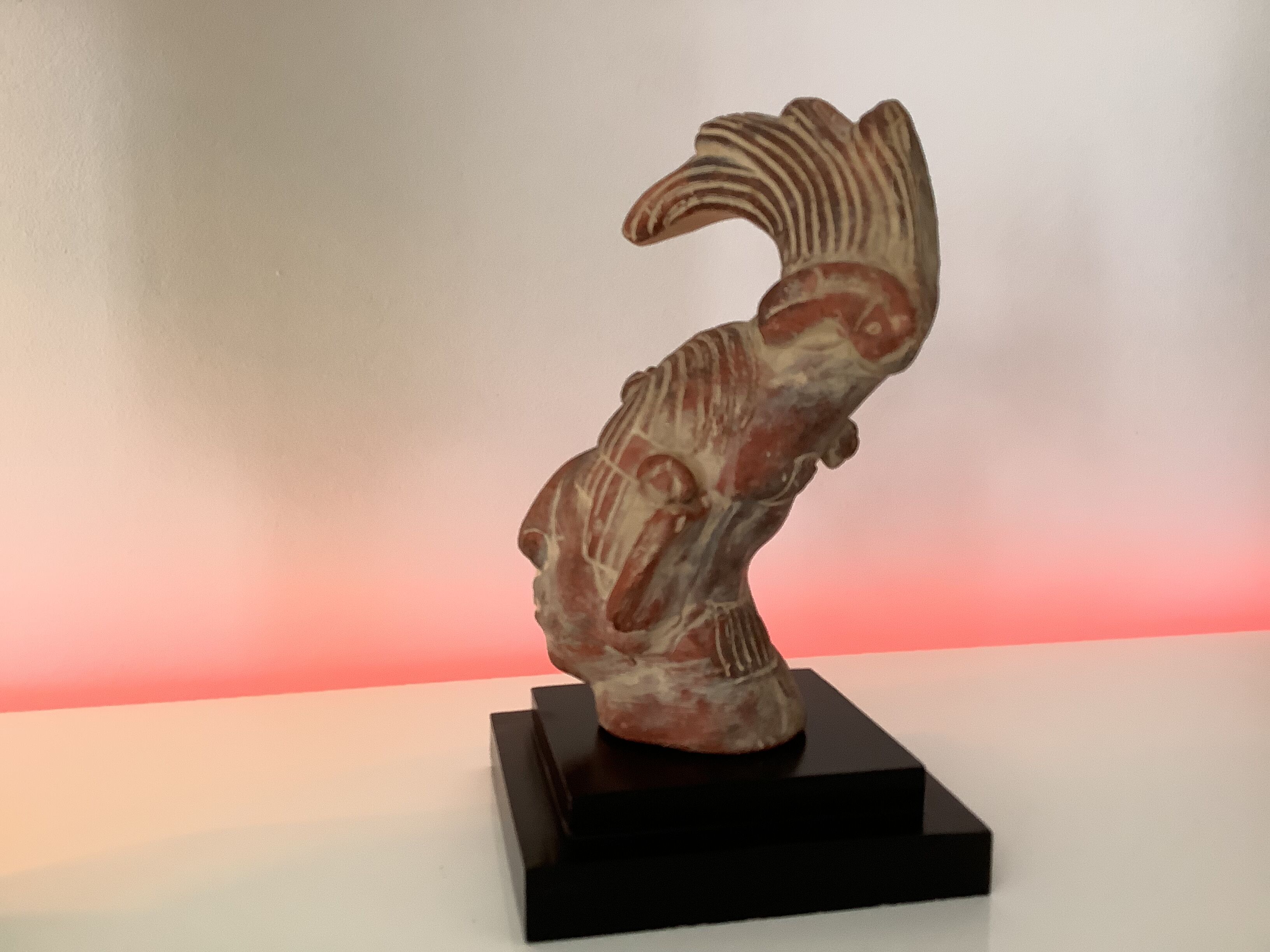 Statue / replica head of the Mayan king pakal janaab vintage 70s