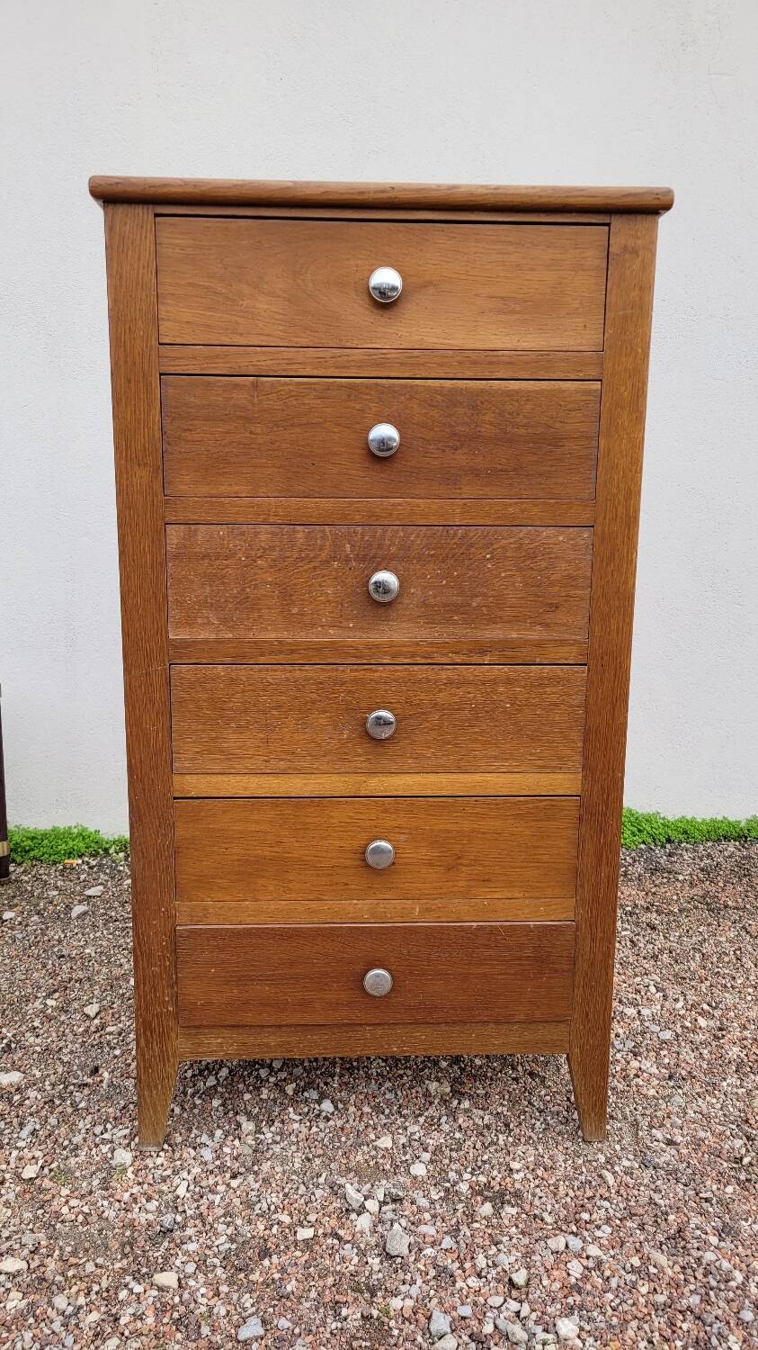 Vintage compass foot chest of drawers - 1950s