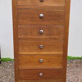Commode meuble à tiroirs pied compas vintage- 1950s