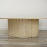 Oval coffee table in Italian design travertine from the 70s