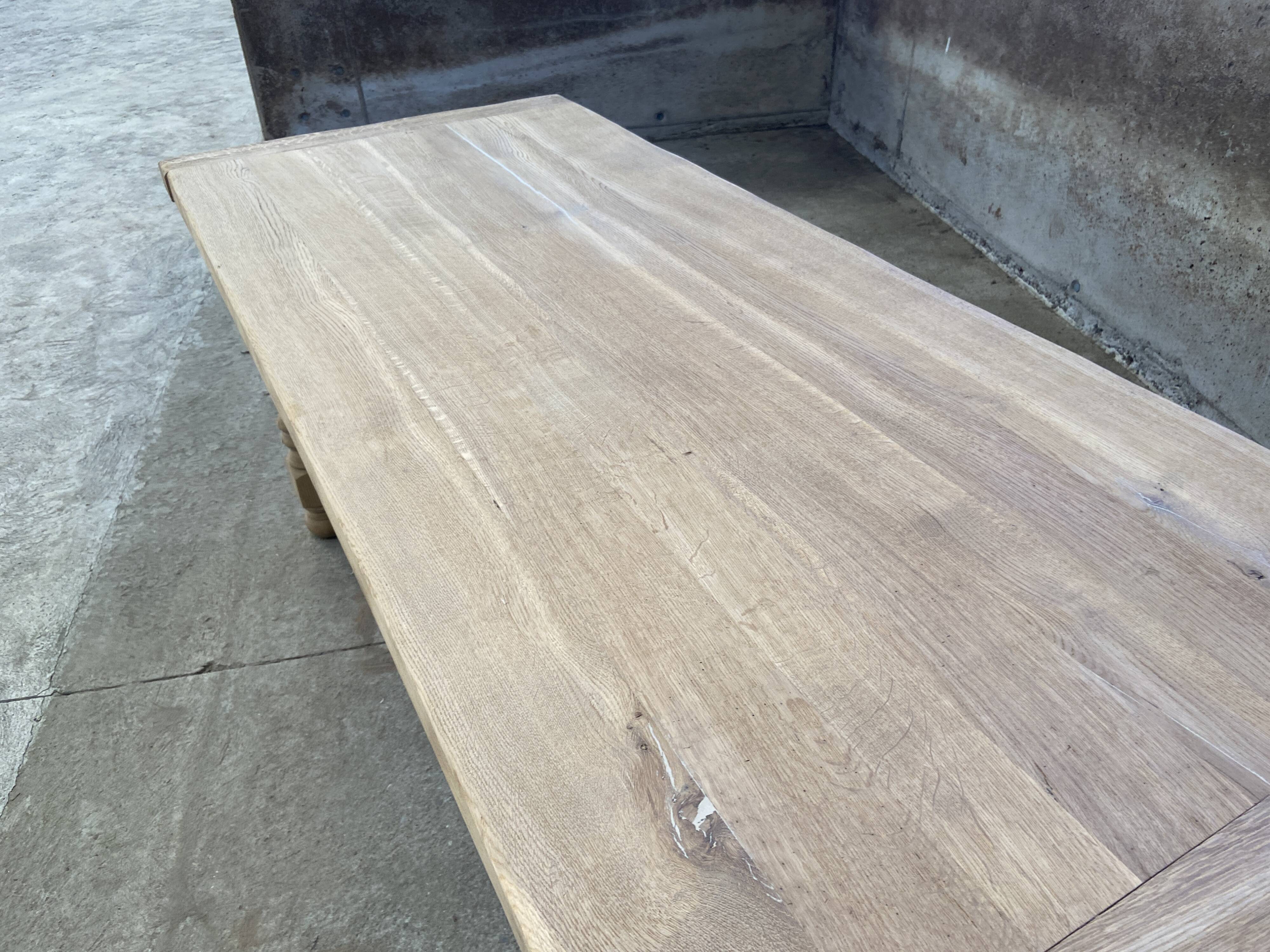 Large dining table monastery style raw natural oak