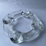 Pukeberg Scandinavian vintage glass candle holder from the 70s