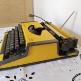 Vintage yellow portable typewriter, working, AEG, new ribbon