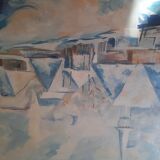 Tableau village en hiver