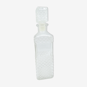 Carved glass decanter