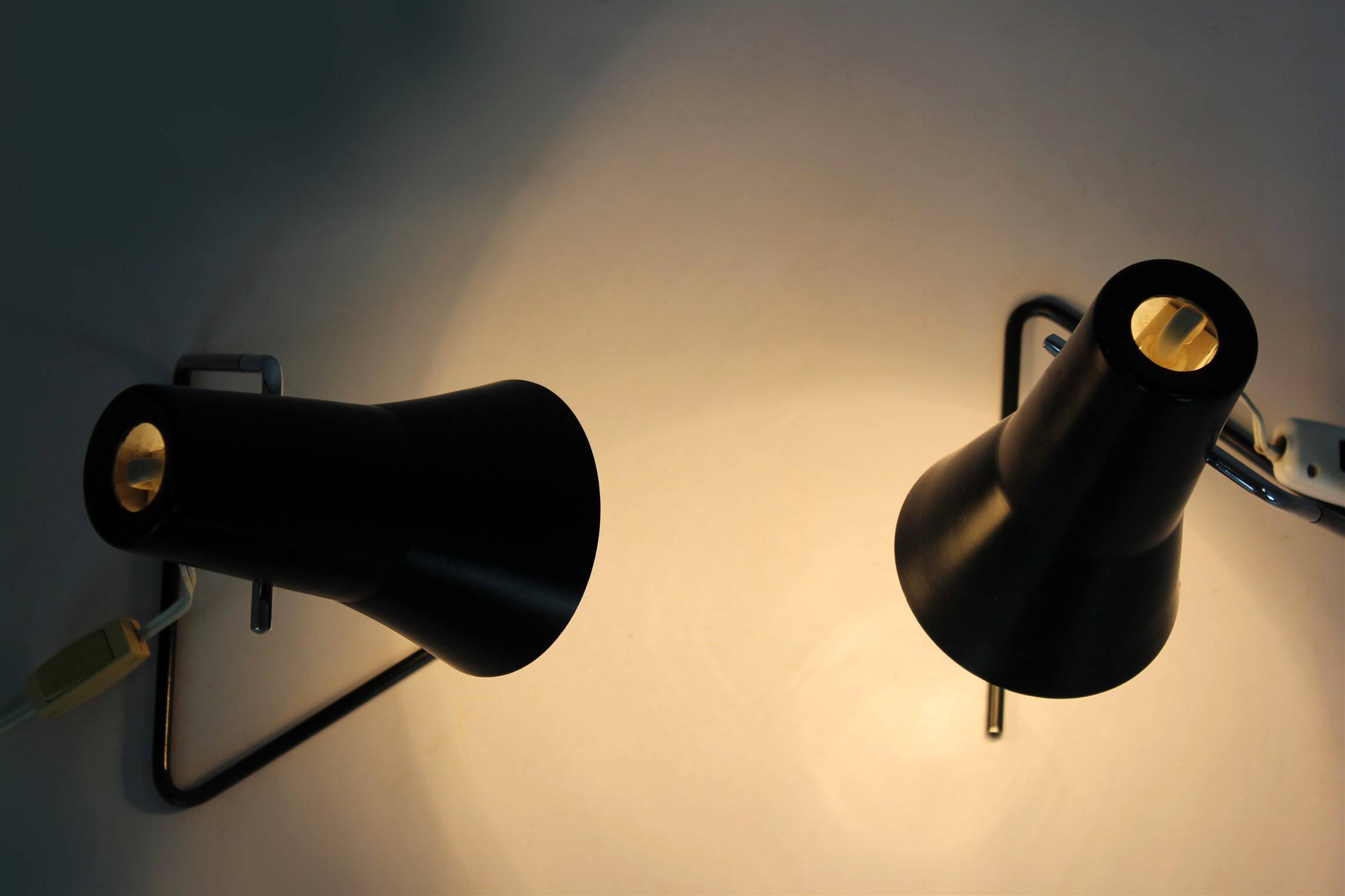 Lampes de table noires par Josef Hurka pour Drupol, années 1960, lot de 2