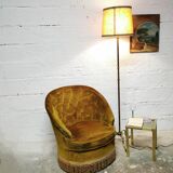 Tripod floor lamp in gilded bronze