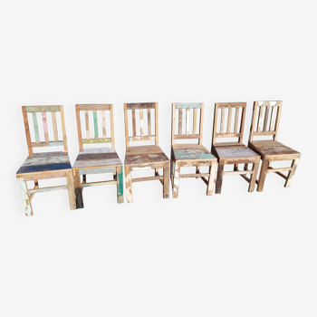 Lot de 6 chaises en teck