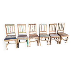Lot de 6 chaises en teck