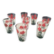 8 ancient glasses with screen-printed decoration