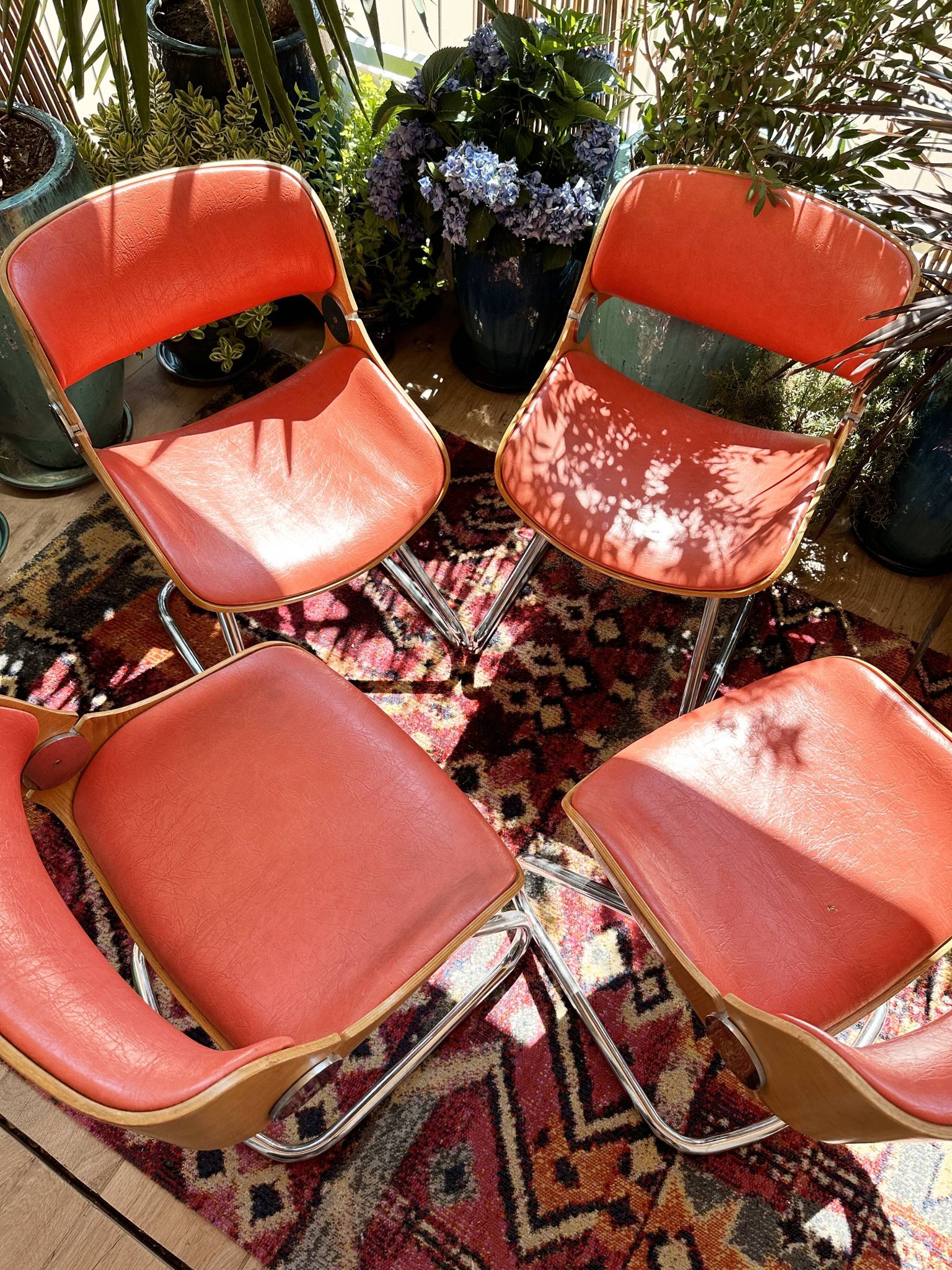 Suite of four space age chairs, 60s