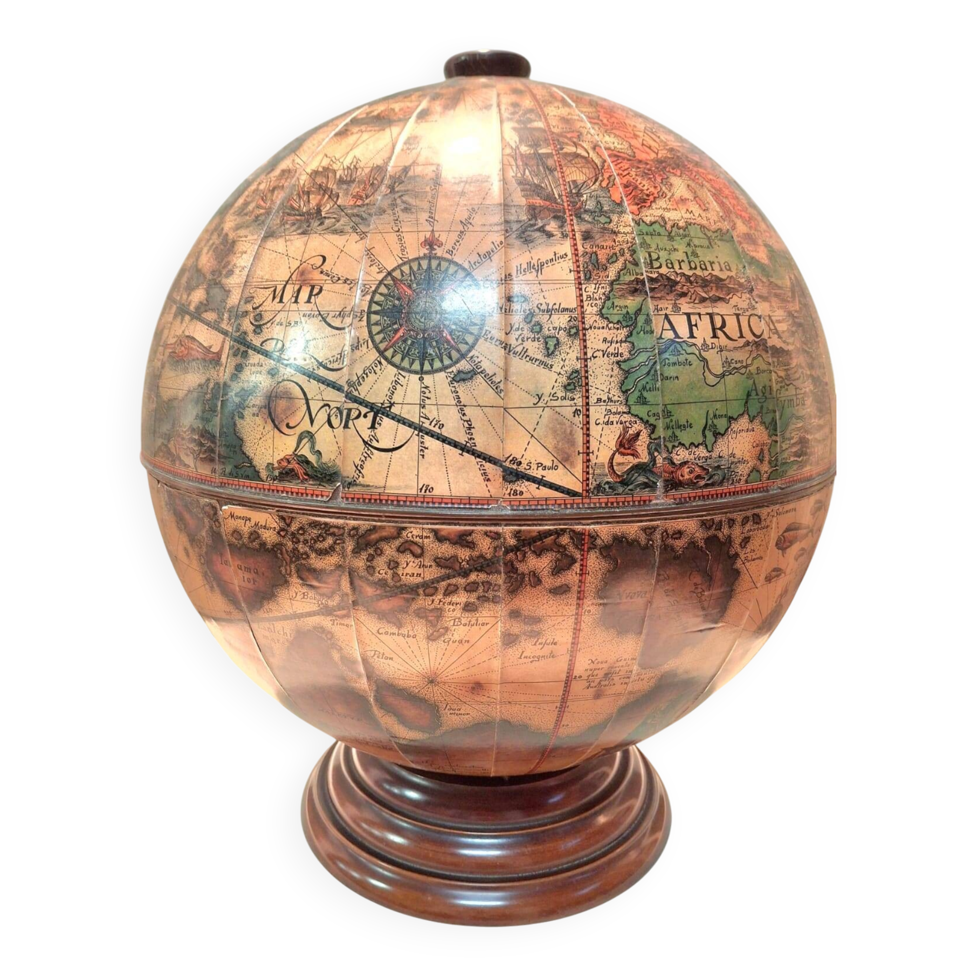 Mobile Bar Vintage à Forma di Mappamondo – Style Classico, Avril